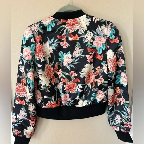 Ookie and Lola Floral Black Bomber Jacket - Picture 5 of 5